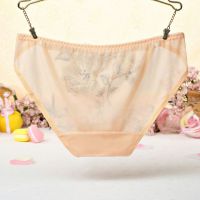 P438 - Celana Dalam Panties Hipster Krem Transparan Bordir Bunga - Thumbnail 2