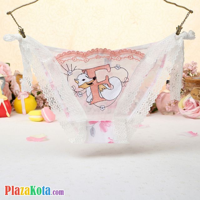 P454 - Celana Dalam Panties Thong Putih Transparan, Fox Musang, Ikat Samping - Photo 1