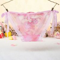 P455 - Celana Dalam Panties Thong Pink Transparan, Fox Musang, Ikat Samping - 2