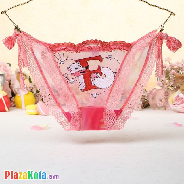 P459 - Celana Dalam Panties Thong Peach Transparan Fox Musang Ikat Samping - Photo 1