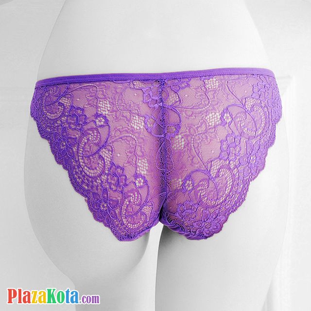 P463 - Celana Dalam Panties Thong Ungu Transparan Tali 2 Samping - Photo 2