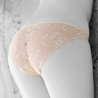 P465 - Celana Dalam Panties Thong Krem Transparan, Tali 2 Samping - Thumbnail 2