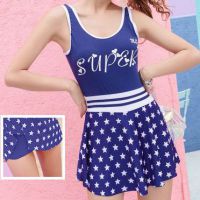 R012 - Baju Renang Swimsuit One Piece Biru Tua Cup Busa