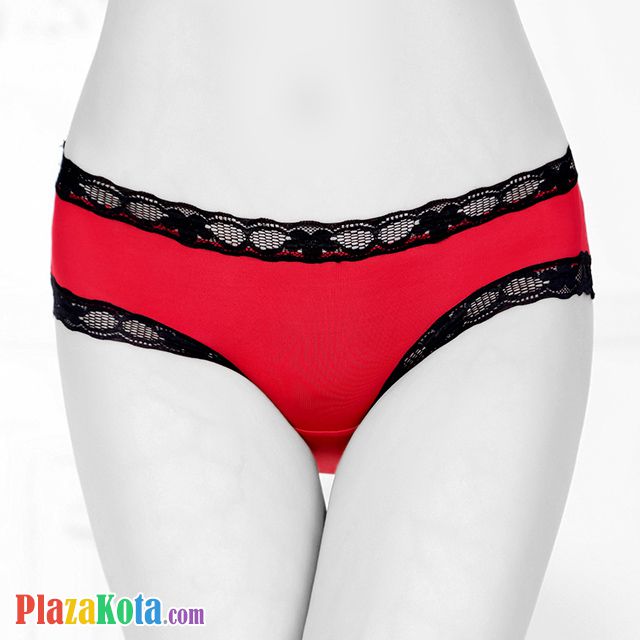 P470 - Celana Dalam Panties Hipster Merah Pita Belakang Terbuka - Photo 2