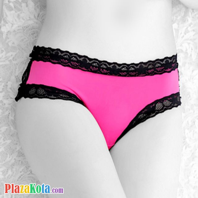 P474 - Celana Dalam Panties Hipster Magenta Tali Zig Zag Belakang - Photo 2