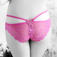 P486 - Celana Dalam Panties Hipster Magenta Transparan Kupu-Kupu