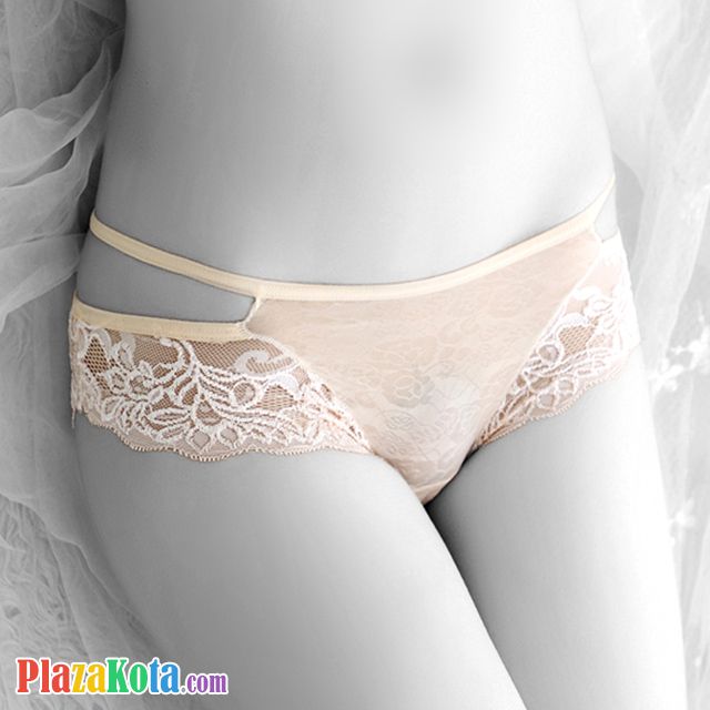 P489 - Celana Dalam Panties Hipster Krem Transparan Kupu-Kupu - Photo 2