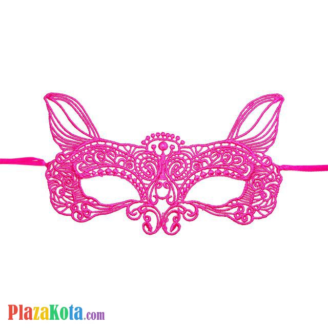 A022 - Mask Topeng Karnaval Penutup Mata Cat Kucing Magenta - Photo 1