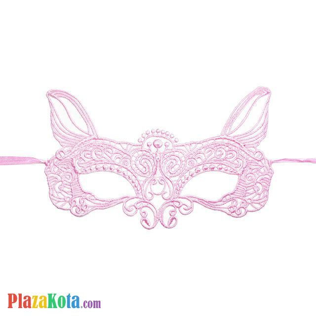 A023 - Mask Topeng Karnaval Penutup Mata Cat Kucing Pink - Photo 1