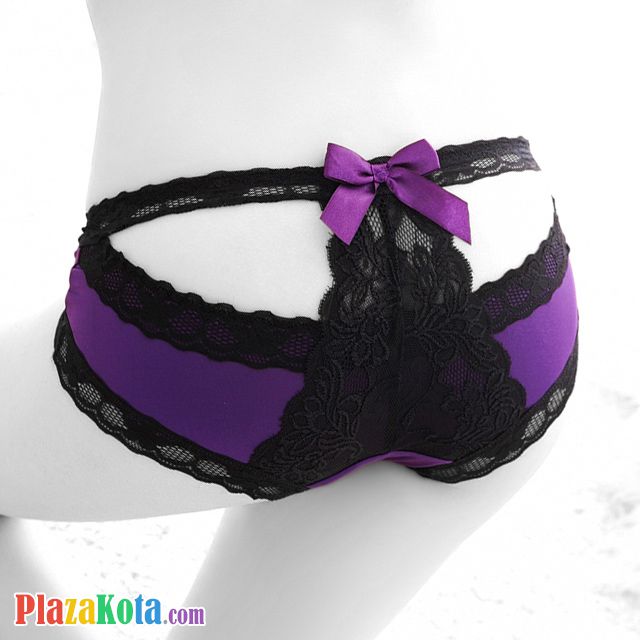 P493 - Celana Dalam Panties Hipster Ungu Pita - Photo 1