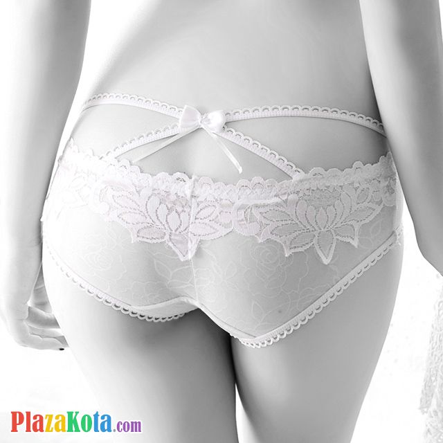 P497 - Celana Dalam Panties Hipster Putih Transparan Pita - Photo 1