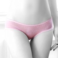 P498 - Celana Dalam Panties Hipster Pink Transparan, Pita - 2