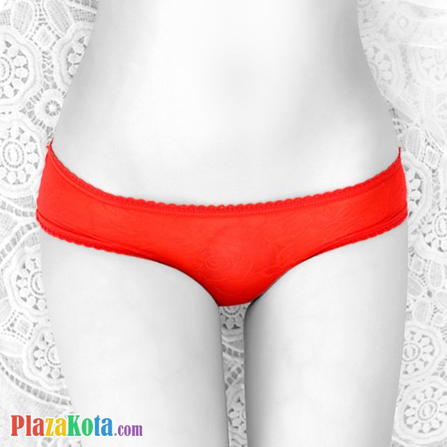 P499 - Celana Dalam Panties Hipster Merah Transparan Pita - Photo 2