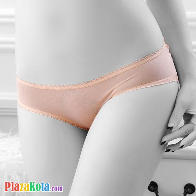 P500 - Celana Dalam Panties Hipster Krem Transparan, Pita - Photo 2