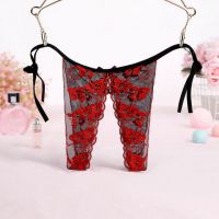 P504 - Celana Dalam Panties Thong Merah Transparan Crotchless Ikat Samping - Thumbnail 2