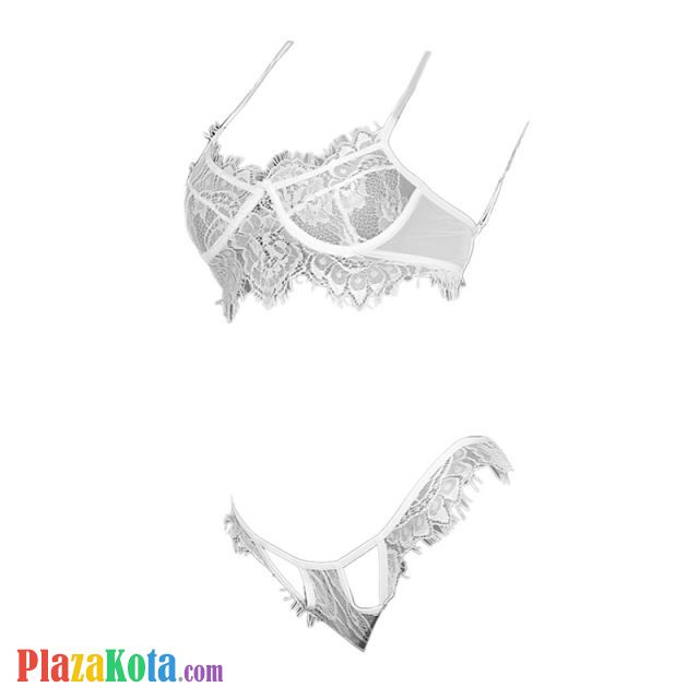 B307 - Bra Set Underwire Kawat Putih Transparan Celana Dalam - Photo 1