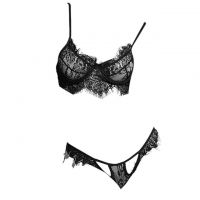 B308 - Bra Set Underwire Kawat Hitam Transparan Celana Dalam