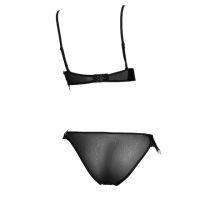 B308 - Bra Set Underwire Kawat Hitam Transparan Celana Dalam - 2