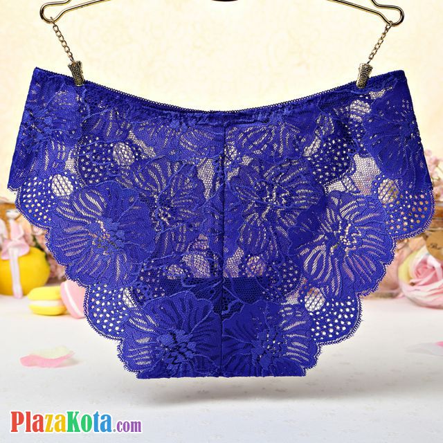 P507 - Celana Dalam Panties Hipster Bunga Biru Transparan - Photo 2