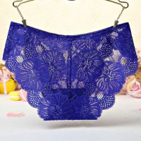 P507 - Celana Dalam Panties Hipster Bunga Biru Transparan - 2