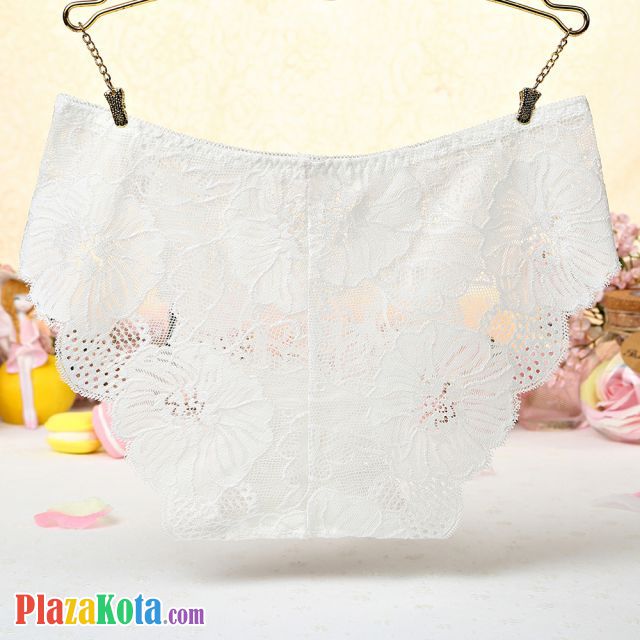 P509 - Celana Dalam Panties Hipster Bunga Putih Transparan - Photo 2