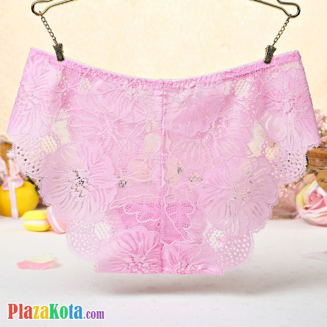 P510 - Celana Dalam Panties Hipster Bunga Pink Transparan - Photo 2