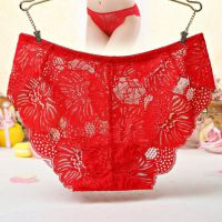 P512 - Celana Dalam Panties Hipster Bunga Merah Transparan