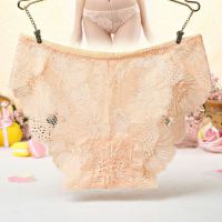 P513 - Celana Dalam Panties Hipster Bunga Krem Transparan