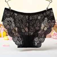 P514 - Celana Dalam Panties Hipster Bunga Hitam Transparan - Thumbnail 2