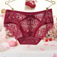 P517 - Celana Dalam Panties Hipster Marun Transparan Bunga Belakang