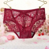 P517 - Celana Dalam Panties Hipster Marun Transparan Bunga Belakang - Thumbnail 2