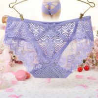 P518 - Celana Dalam Panties Hipster Ungu Transparan Bunga Belakang