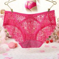 P519 - Celana Dalam Panties Hipster Magenta Transparan, Bunga Belakang