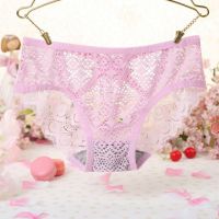 P521 - Celana Dalam Panties Hipster Pink Transparan Bunga Belakang - 2