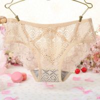 P523 - Celana Dalam Panties Hipster Krem Transparan Bunga Belakang - 2