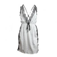 L1100 - Lingerie Nightgown Tali Silang Putih, Belah Samping - Thumbnail 1