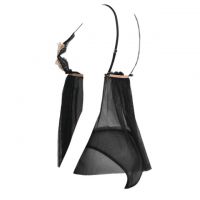 L1108 - Lingerie Babydoll Hitam Transparan, Dada Bordir Bunga - 2