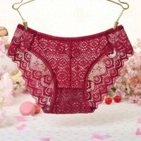 P527 - Celana Dalam Panties Hipster Marun Transparan