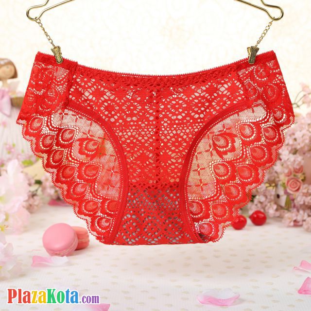 P531 - Celana Dalam Panties Hipster Merah Transparan - Photo 1