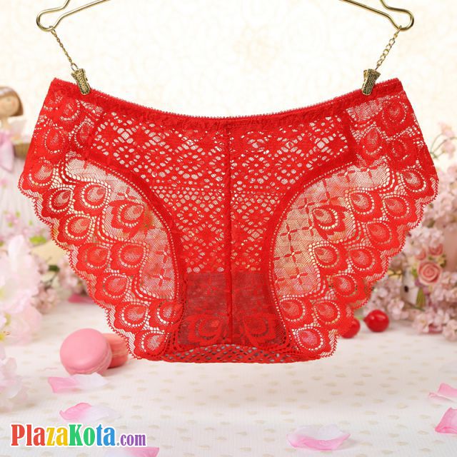 P531 - Celana Dalam Panties Hipster Merah Transparan - Photo 2