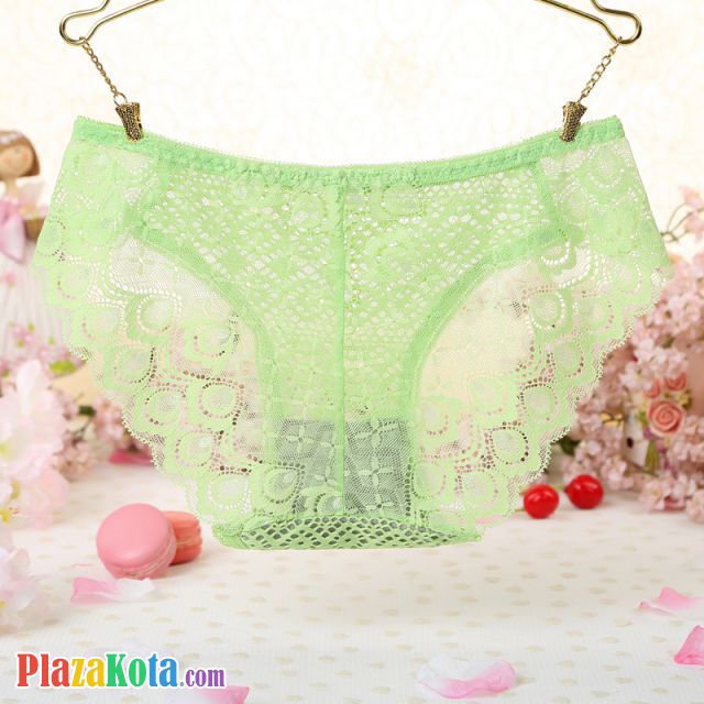 P532 - Celana Dalam Panties Hipster Hijau Transparan - Photo 2