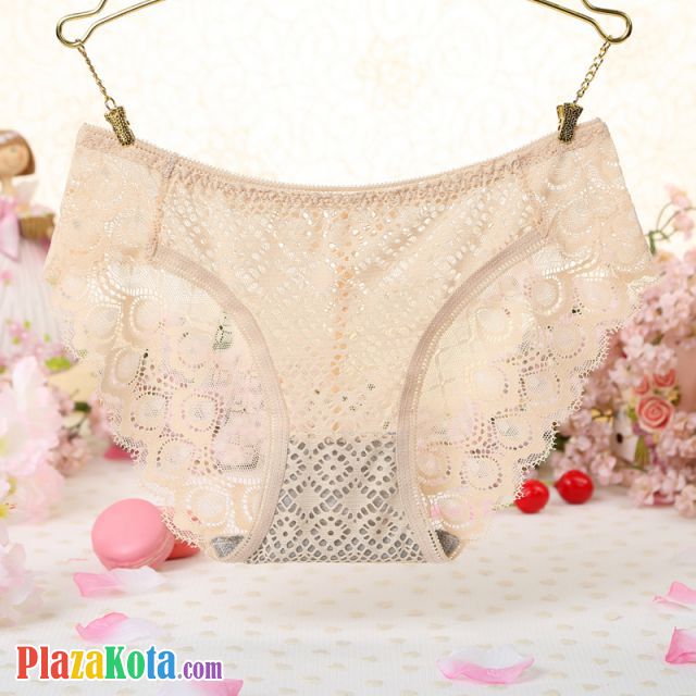 P533 - Celana Dalam Panties Hipster Krem Transparan - Photo 1