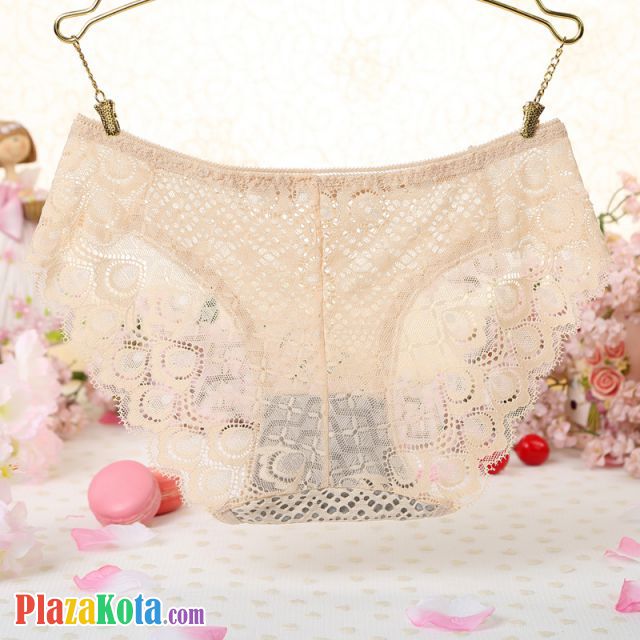 P533 - Celana Dalam Panties Hipster Krem Transparan - Photo 2