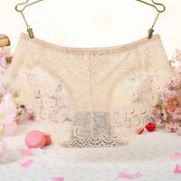 P533 - Celana Dalam Panties Hipster Krem Transparan - 2