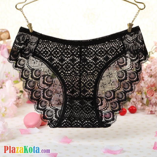 P534 - Celana Dalam Panties Hipster Hitam Transparan - Photo 1