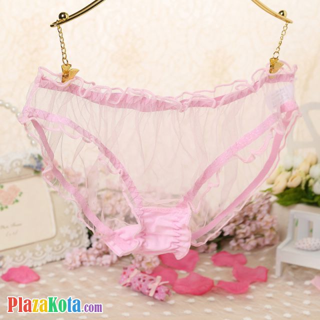 P551 - Celana Dalam Panties Hipster Pink Transparan - Photo 1