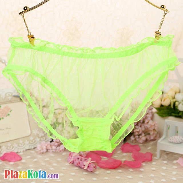P554 - Celana Dalam Wanita Panties Hipster Seksi Hijau Transparan - Photo 1