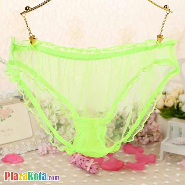 P554 - Celana Dalam Wanita Panties Hipster Seksi Hijau Transparan - Photo 2