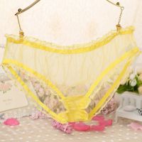 P555 - Celana Dalam Panties Hipster Kuning Transparan