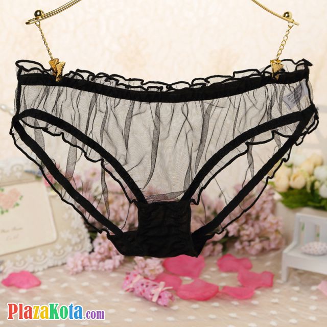 P556 - Celana Dalam Panties Hipster Hitam Transparan - Photo 1